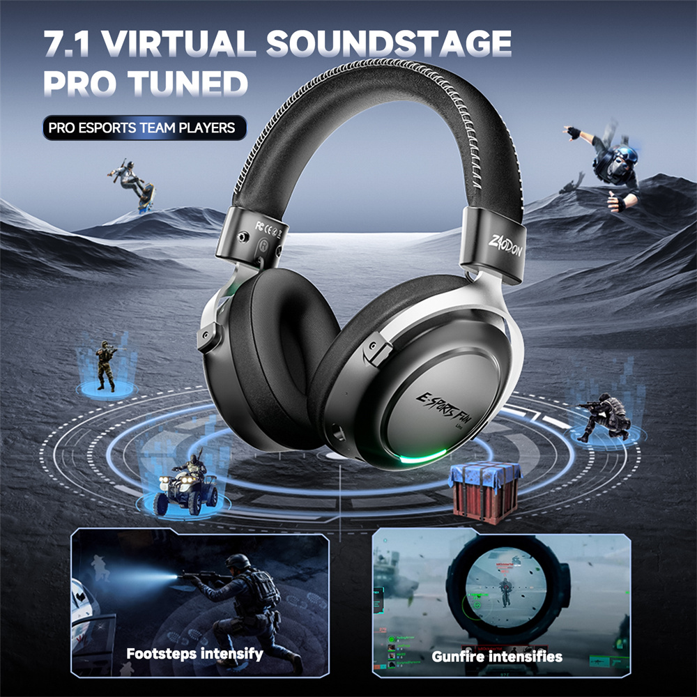 Zero Esports Gaming Gear - 새로운 무선 게이밍 헤드폰, 블루투스 6.0,