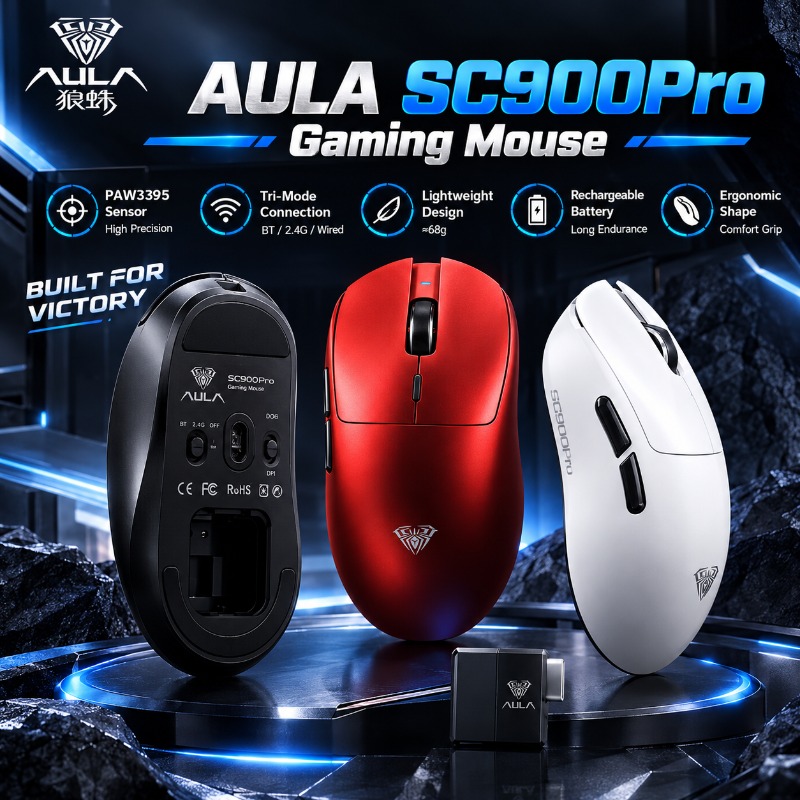 Esports Gaming Mouse - AULA SC900Pro 게이밍 마우스, PAW3395 센서,