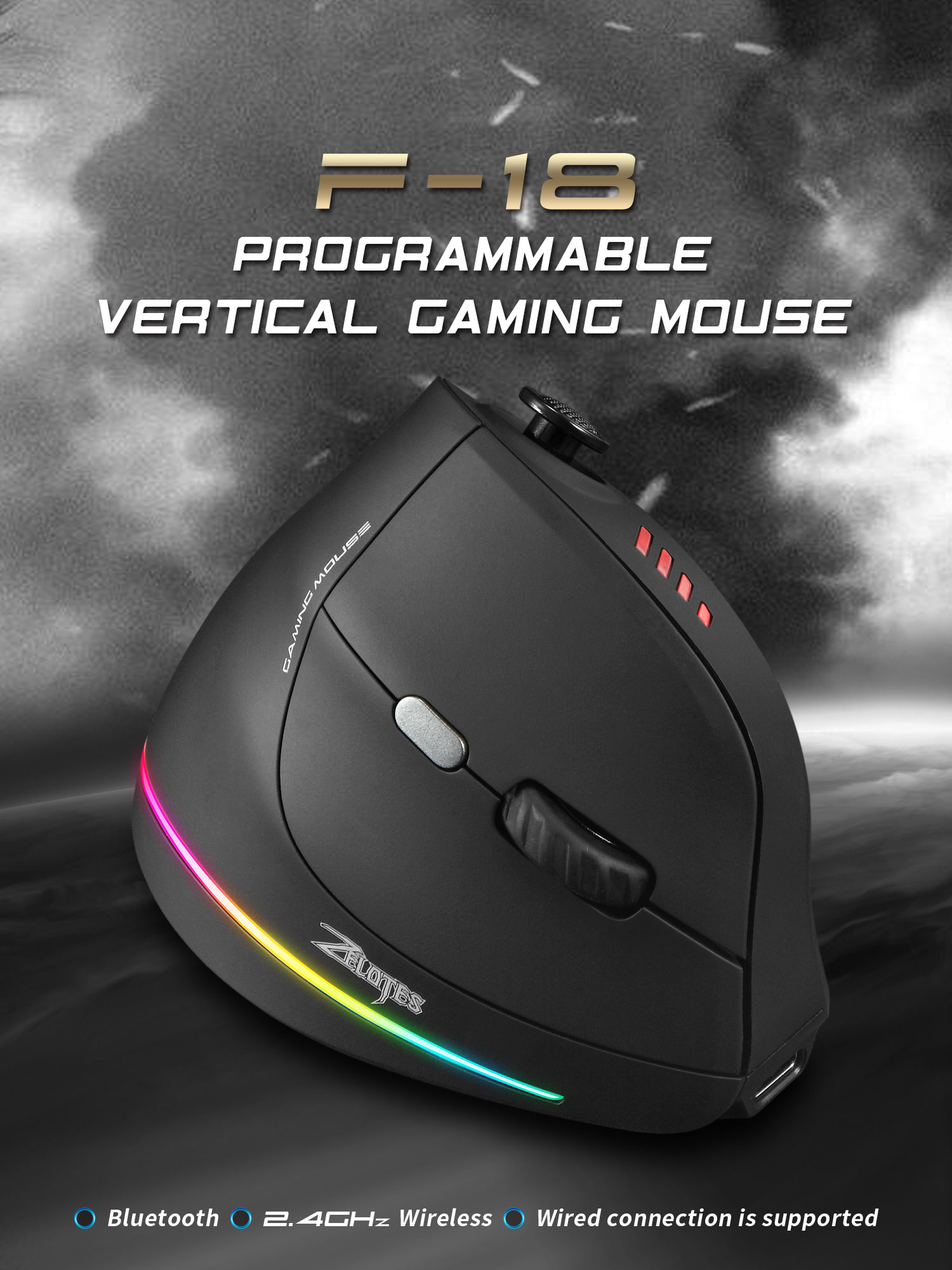 Jomaa RGB 백라이트 게이머 용 무선 수직 마우스 - Esports Gaming Controller 리뷰 및 가격